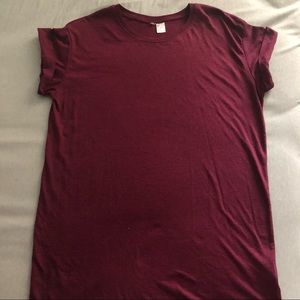 Maroon T-shirt Dress